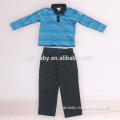 Long sleeve Yarn dyed T-short and Denim pants OEM/ODM top brand boys clothing